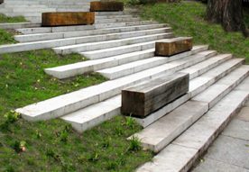 Eksempel på trappe med ophold