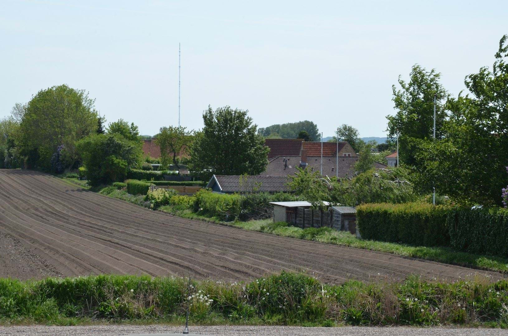 Eksisterende bebyggelse langs med vest-skel/Rønne Alle.